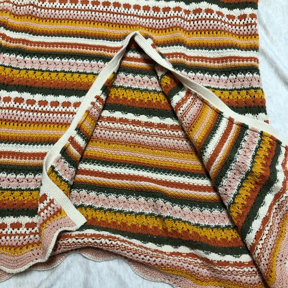 NWT Altar’d State Crochet Stripe Dress Cottagecore Festival Bohemian Sleeveless - Picture 8 of 8